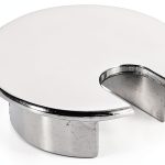 Cable Hole Cover 1-3/8" (35mm) Zinc Alloy Desk Grommet Bright Silver-0