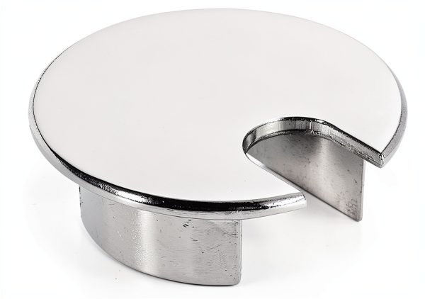 Cable Hole Cover 1-3/8" (35mm) Zinc Alloy Desk Grommet Bright Silver-0
