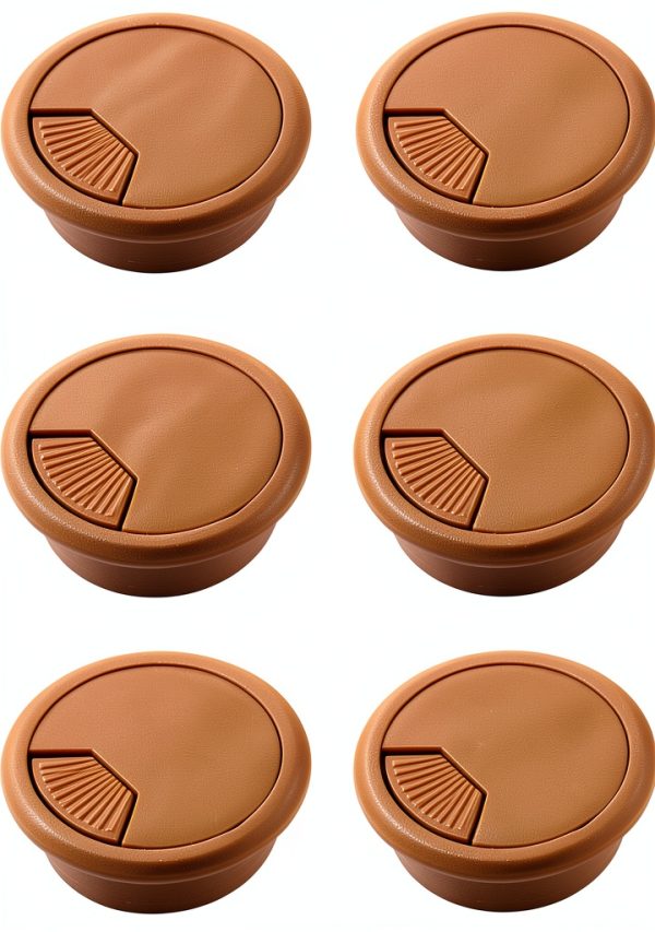 Desk Grommet 2 Inch ABS Plastic Hole Cover – Brown – 6 Pack by AACGIN-0