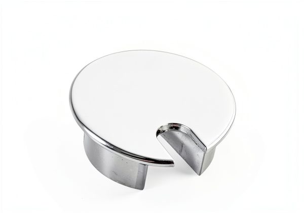 Cable Hole Cover 1-3/8" (35mm) Zinc Alloy Desk Grommet Bright Silver-2