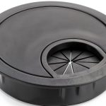 uxcell Cable Hole Cover, 2.1Inch/53mm Zinc Alloy Desk Wire Cord Cable Grommets Hole Cover for Office PC Desk Cable Cord Organizer, Black-0