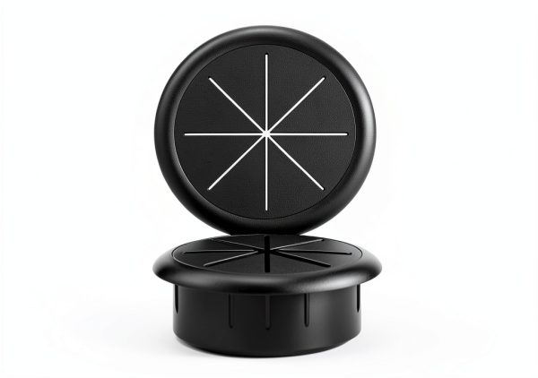 Desk Grommet 2 Inch 2PCS Flexible Desk Hole Cover for Cables Desktop Equipment Wiring Management Cord Hole Cover for Home & Office Table Cables - Black-2