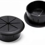Desk Grommet 2 Inch 2PCS Flexible Desk Hole Cover for Cables Desktop Equipment Wiring Management Cord Hole Cover for Home & Office Table Cables - Black-0