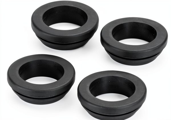 Snap Rubber Grommet Hole Plug 4Pcs Set Dia 22mm ID 17.5mm H10mm Black-0